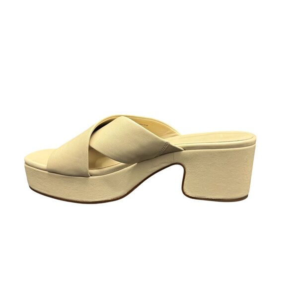 Vince Women's Crossover Strap Leather Platform Slide Sandal, Size 8.5 WORN ONCE - Picture 2 of 9